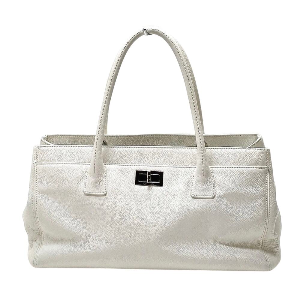 Chanel Vintage Executive Tote White Caviar Leather